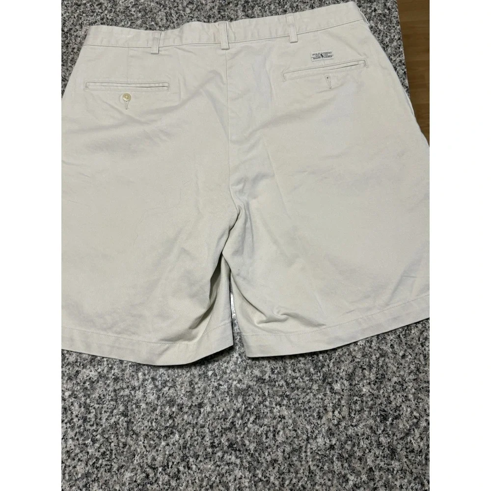 Polo‎ Ralph Lauren Men's Tyler Khaki Beige Pleated Chino Shorts, Size 36